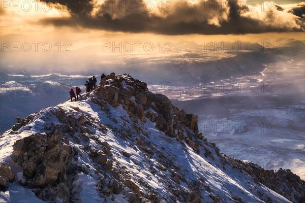 Mountaineers in Sayan mountains. Bordor of Russia and Mongolia. Khuvsgul province