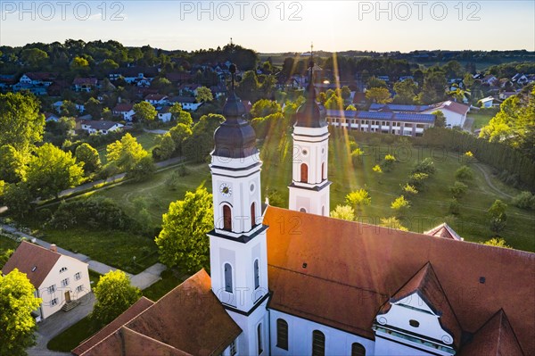 Aerial view in the evening