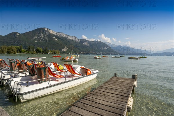 Pedal boats on the lake of Annecy