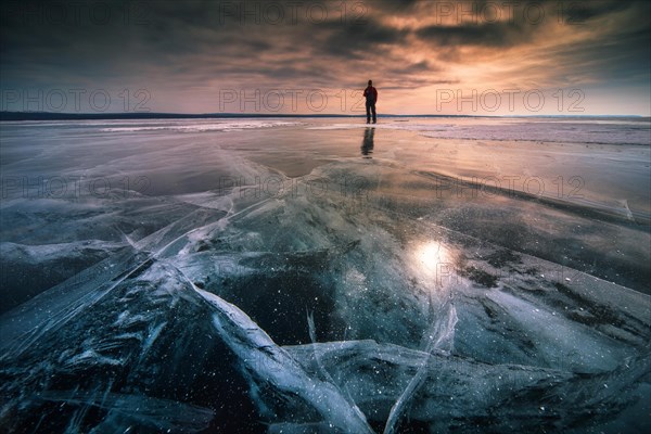 Frozen Khuvsgul lake. Khuvsgul province