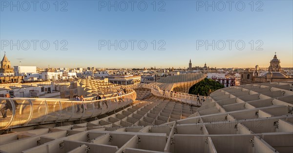 View over Sevilla at evening light