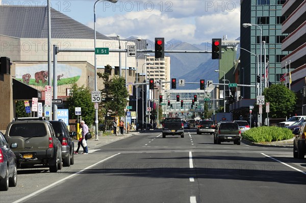 Main street with many red lights