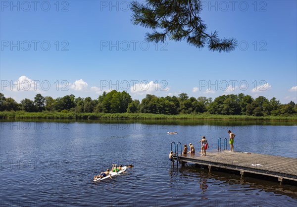 Bathing beach at the Abtsdorfer See