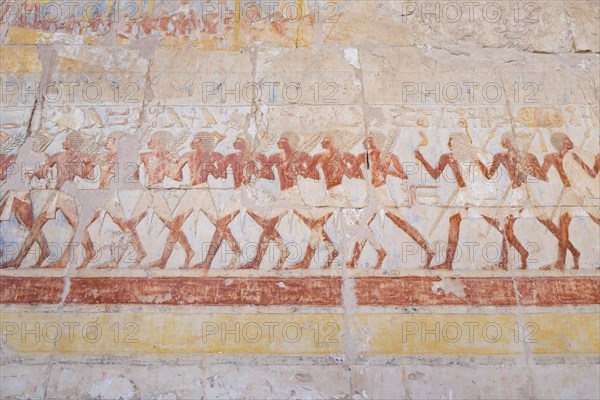 Bas relief carving of Hatshepsut's journey to the land of Punt (Somalia)