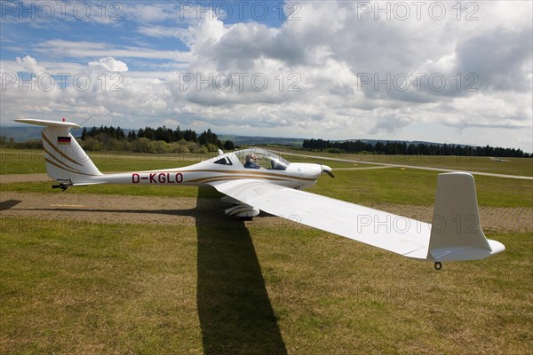 Motor glider taxiing to take off