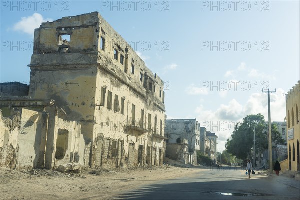 The streets of the destroyed houses of Mogadishu