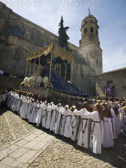 Penitents carrying image of the Virgin Mary