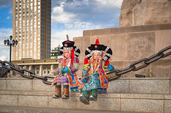 Girl in costume at Sukhbaatar Square