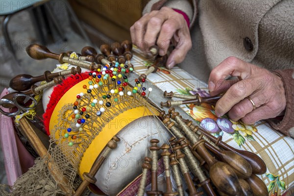 Old woman lace-making French lace