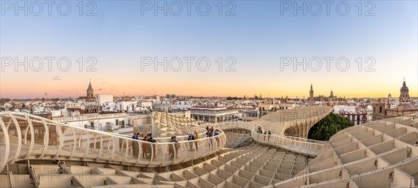 View over Sevilla at evening light