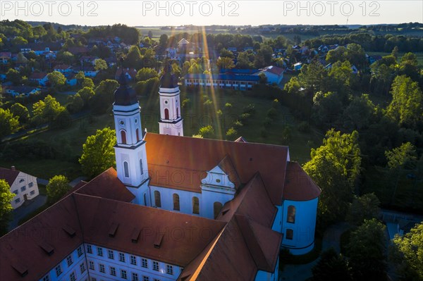 Aerial view in the evening