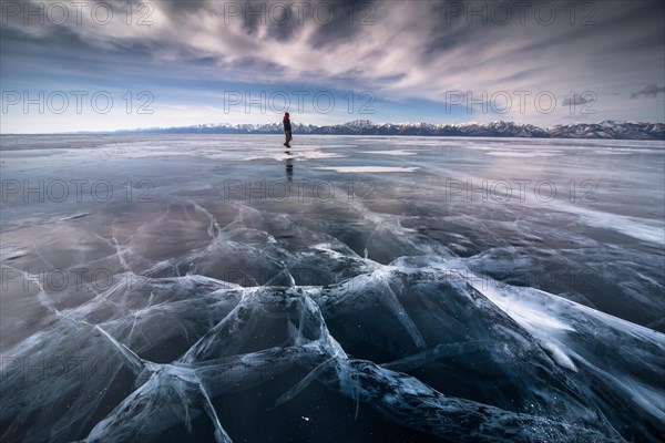 Frozen Khuvsgul lake. Khuvsgul province