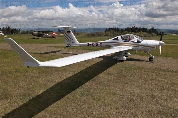 Motor glider taxiing to take off