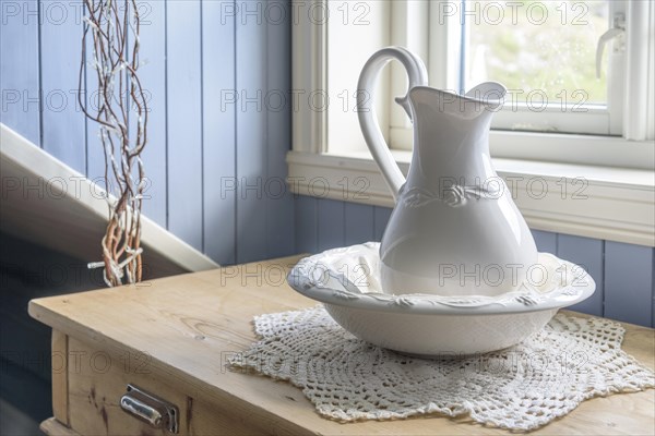 Interior view living room detail water carafe