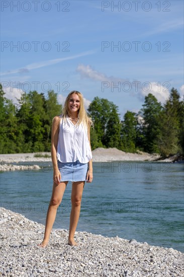 Portrait young blonde woman