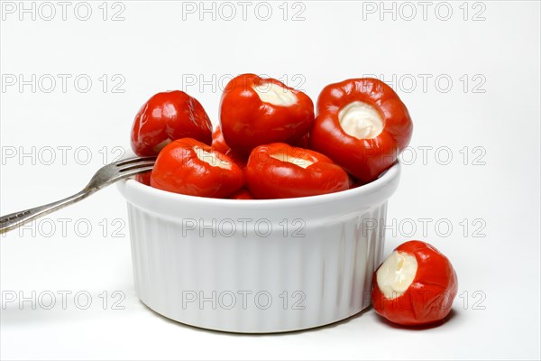 Cherry peppers in shell filled with cream cheese