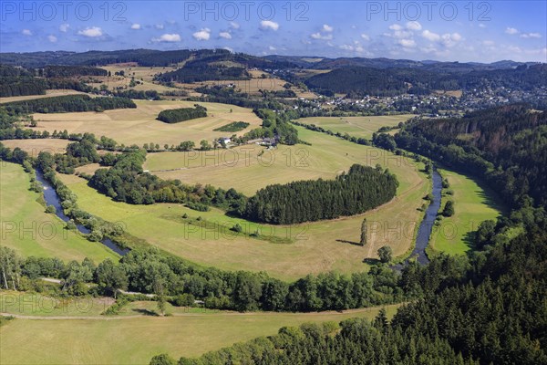 Oberhuettental with bend of the Eder