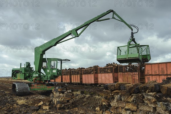 Piled up peat sods in the bog