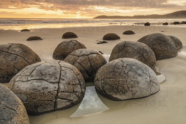 Moeraki Boulders at sunrise