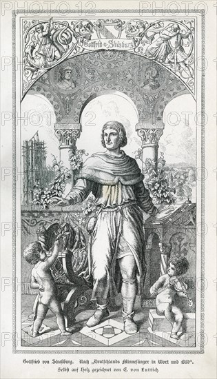 Gottfried of Strasbourg. After Deutschlands Minnesaenger in Wort und Bild
