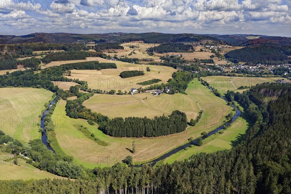 Oberhuettental with bend of the Eder