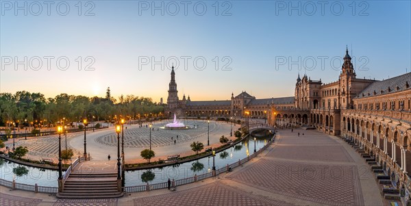 View over the Plaza de Espana at sunset