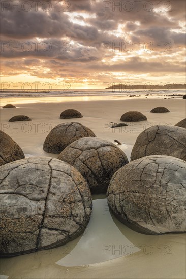 Moeraki Boulders at sunrise