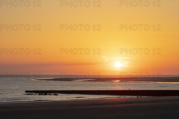 Sunset over the North Sea coast