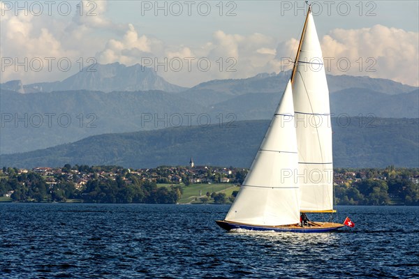 Boat on lake Geneva near Nyon