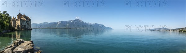 Castle Chillon at Montreux on lake Leman