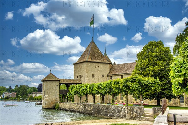 Rolle castle situated on Geneva lake in Vaud Canton