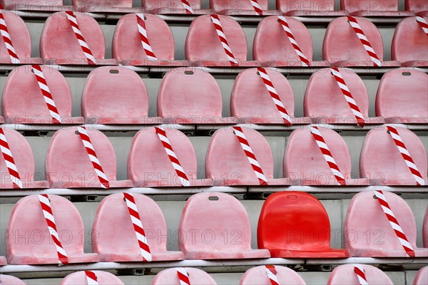 Red seats in Franz Kremer Stadium