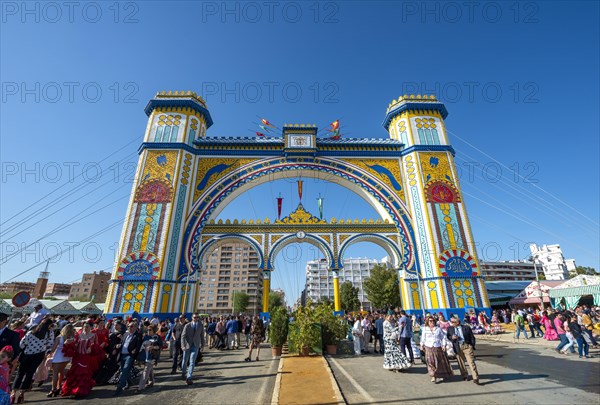 Visitors at the entrance gate