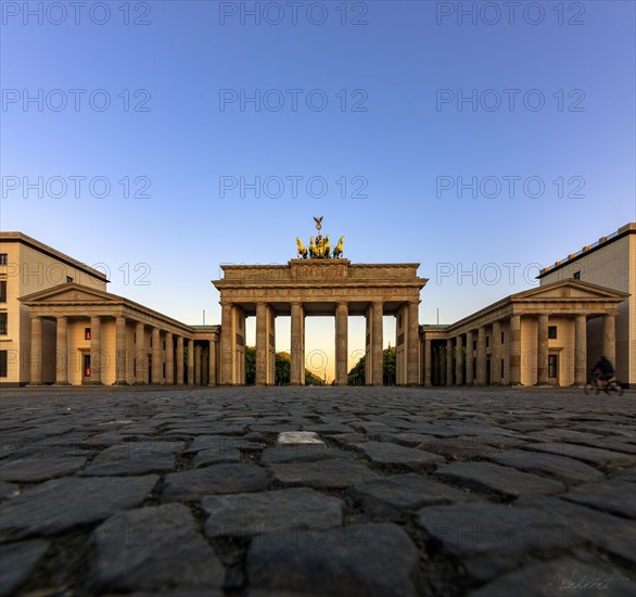 Morning atmosphere at the Brandenburg Gate