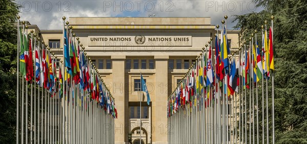 Flags at the United Nations Office at Geneva