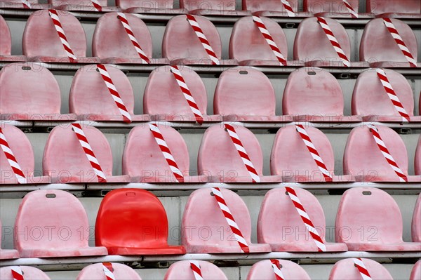 Red seats in Franz Kremer Stadium