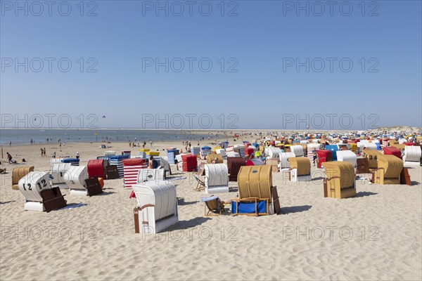 Beach chairs and beach tents at the main beach