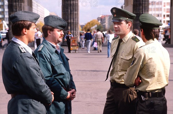 Brandenburg Gate with VOPOS and police officers from West Berlin