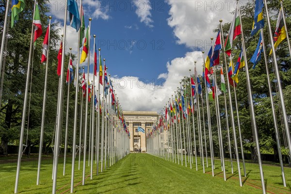 Flags at the United Nations Office at Geneva