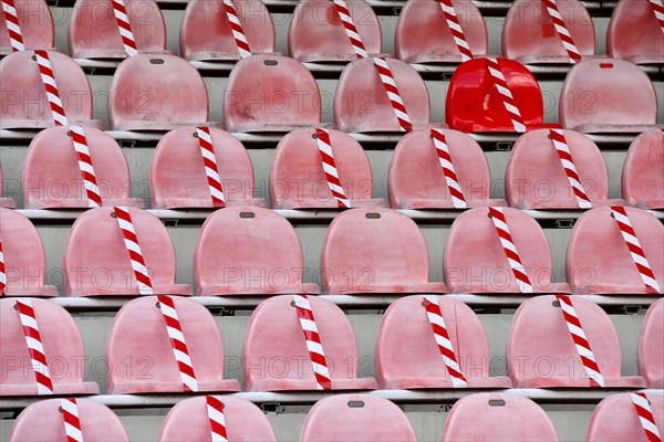 Red seats in Franz Kremer Stadium