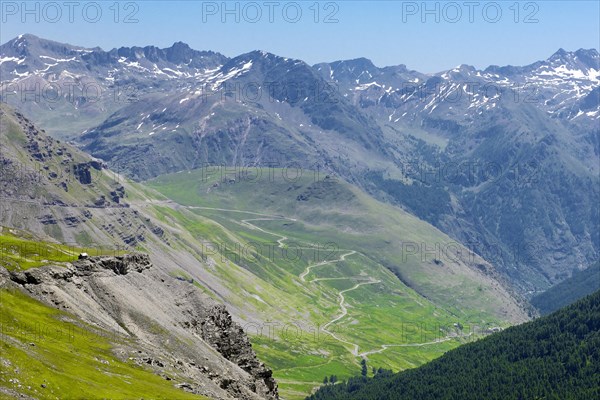 Pass road through the High Alps