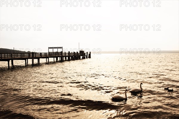 Jetty in Herrsching am Lake Ammer