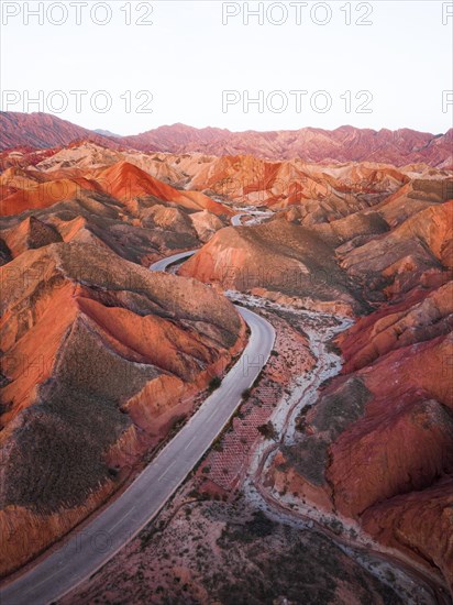 Red sandstone mountains of different minerals