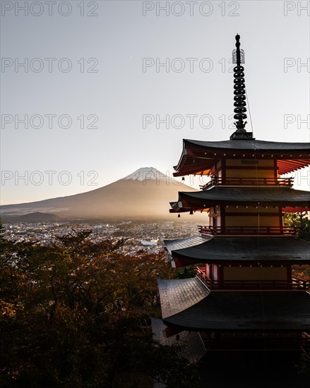 Chureito pagoda at sunset