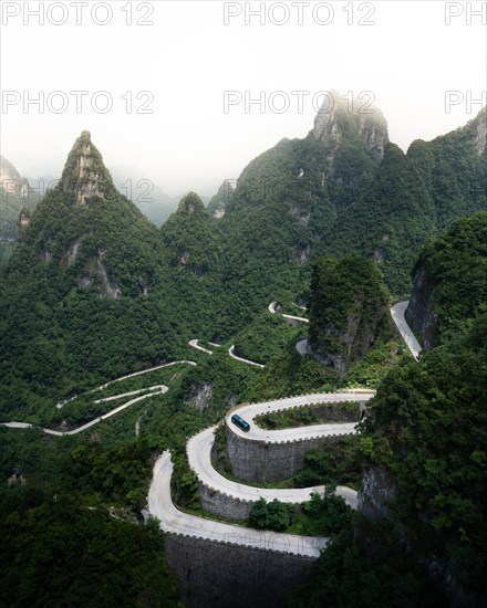 Road up to Tianmen Mountain