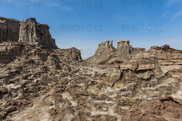 Sandstone formations with salt deposits