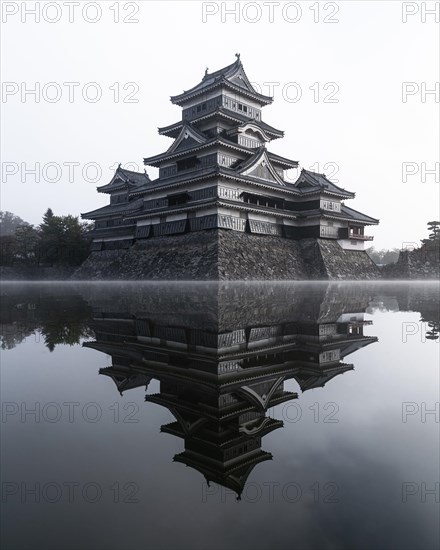 Matsumoto Castle in the fog