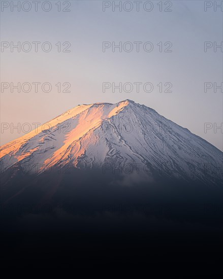 Mount Fuji close-up to sunrise