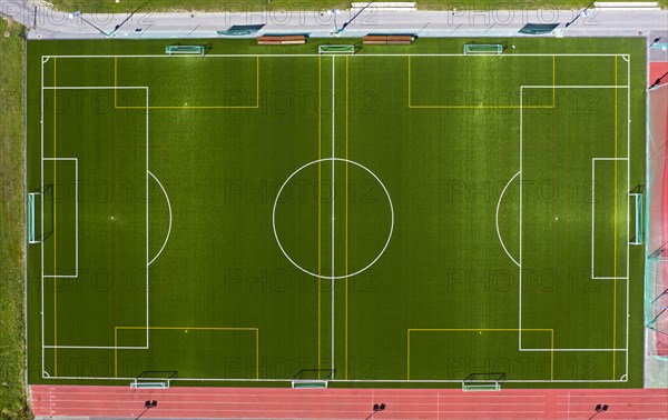 Football field with markings