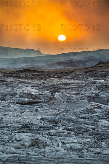 Sunrise over the lava field